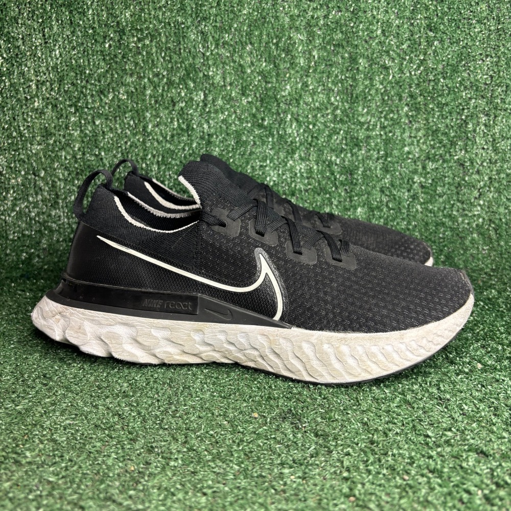 Nike React‎ Infinity Run Flyknit Breathable Lightweight Sneaker Black Mens Sz 11